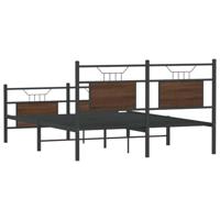 Bedframe zonder matras bewerkt hout bruin eikenkleur 140x200 cm - thumbnail