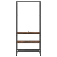 Kledingrek met planken Gerookt eiken 77 x 30 x 171 cm - thumbnail