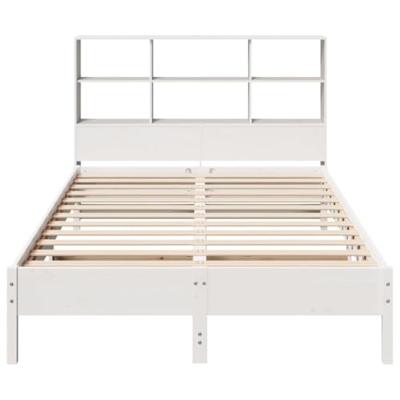 Bed met boekenkast zonder matras grenenhout wit 120x200 cm