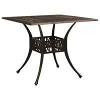 VidaXL Tuintafel 90x90x73 cm gietaluminium bronskleurig - thumbnail
