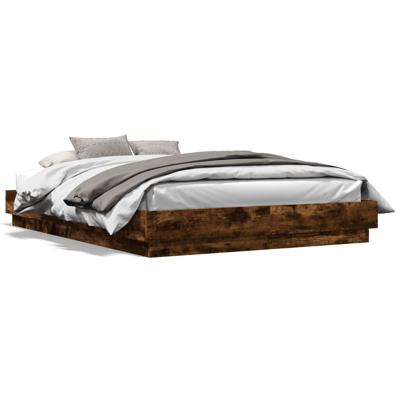 Bedframe bewerkt hout gerookt eikenkleurig 120x200 cm