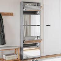 Schoenenkast met spiegel 5-laags 63x17x169,5 cm grijs sonoma - thumbnail