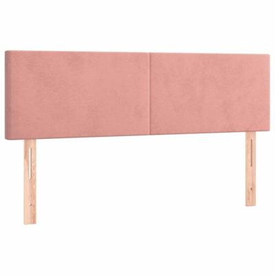 Hoofdborden 2 st 72x5x78/88 cm fluweel roze