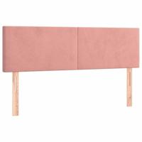 Hoofdborden 2 st 72x5x78/88 cm fluweel roze - thumbnail
