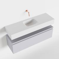 MONDIAZ ANDOR 100cm toiletmeubel cale. LEX 100cm wastafel talc midden geen kraangat - thumbnail