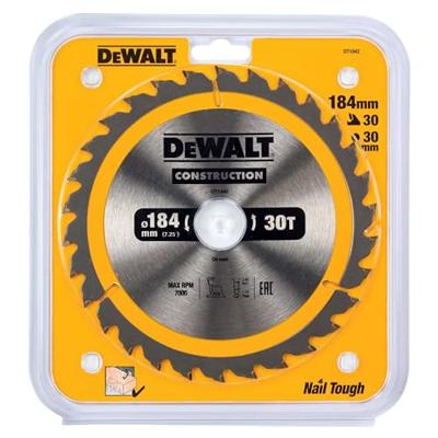 DeWALT Cirkelzaagblad voor Hout | Construction | Ø 184mm Asgat 30mm 30T - DT1942-QZ
