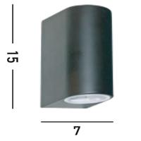 Searchlight Zwarte muurspotSplot - 8008-2BK-LED - thumbnail