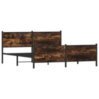 Bedframe zonder matras metaal gerookt eikenkleurig 180x200 cm - thumbnail