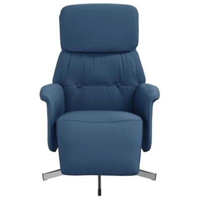 Fauteuil verstelbaar met voetensteun stof blauw Fauteuil verstelbaar met voetensteun stof blauw