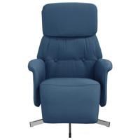 Fauteuil verstelbaar met voetensteun stof blauw - thumbnail