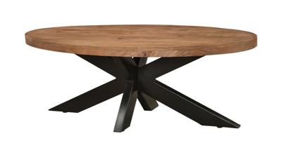 Livingfurn Ovale Salontafel 'Sturdy' Mangohout, 130 x 70cm