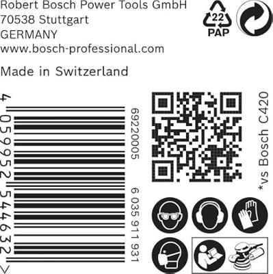 Bosch Accessoires Expert C470 schuurpapier voor excenterschuurmachines 125 mm, multigaten, K60 50-delig - 1 stuk(s) - 2608901125