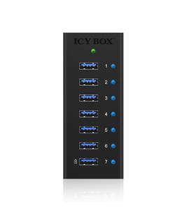 ICY BOX IB-AC618, 7 Port USB 3.2 Gen 1 Hub mit 1x Tablettladeport, mit 12V 3A Netzteil 70418 USB-hub 7 poorten USB-A USB 3.0 5 GBit/s Met aluminium behuizing ICY BOX IB-AC618, 7 Port USB 3.2 Gen 1 Hub mit 1x Tablettladeport, mit 12V 3A Netzteil 70418 USB-hub 7 poorten USB-A USB 3.0 5 GBit/s Met aluminium behuizing