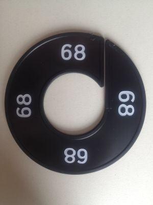 Maatring 9cm zwart/wit 68