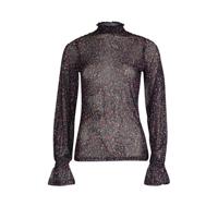 Eksept by Shoeby semi-transparante top Noortje met all over print roze - thumbnail