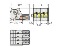WAGO 831-3104/000-9037 Female behuizing (kabel) 831 Totaal aantal polen: 4 Rastermaat: 7.62 mm Inhoud: 24 stuk(s) - thumbnail