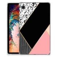 Samsung Galaxy Tab A9 Back Cover Zwart Roze Vormen - thumbnail