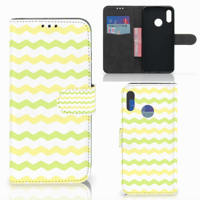 Huawei P Smart 2019 Telefoon Hoesje Waves Yellow - thumbnail