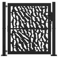 Poort met sporenontwerp 105x106 cm staal zwart - thumbnail