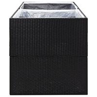 Plantenbak 157x80x80 cm poly rattan zwart - thumbnail