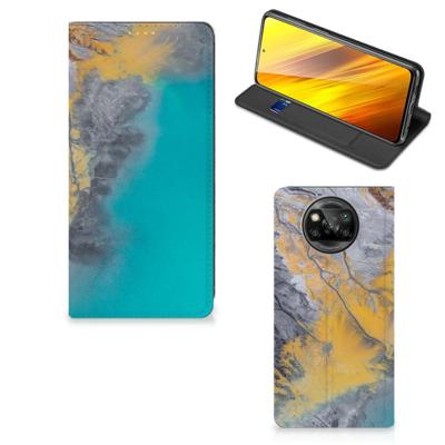 Xiaomi Poco X3 Pro | Poco X3 | Standcase | Marble Blue Gold