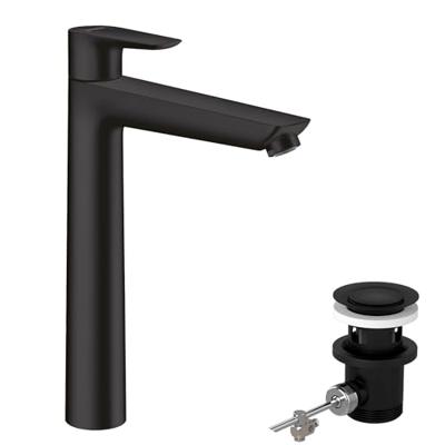 Wastafelmengkraan Talis E 240 HansGrohe Eengreeps met Trekwaste Mat Zwart