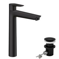 Hansgrohe Wastafelmengkraan Talis E 240 Eengreeps met Trekwaste Mat Zwart - thumbnail