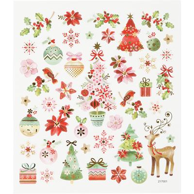 Creativ Company Stickers, romantische kerst, vel 15x16,5 cm, ca. 43 stuk, 1 vel