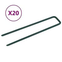 VidaXL Kunstgraspennen 20 st u-vormig ijzer - thumbnail