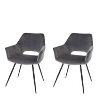 Riverdale Eetkamerstoel Eve grijs - set van 2 - thumbnail