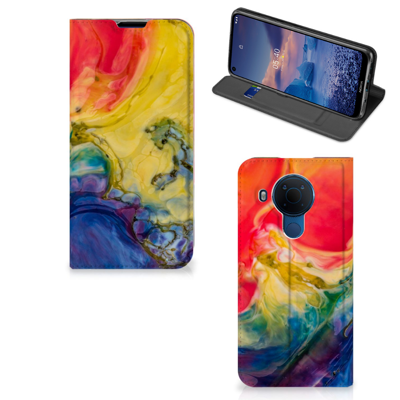 Bookcase Nokia 5.4 Watercolor Dark Bookcase Nokia 5.4 Watercolor Dark