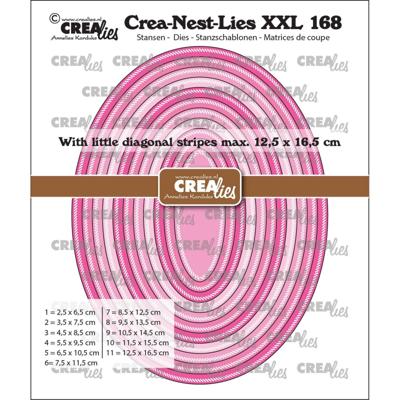 Crealies • crea-nest-lies xxl snijmallen ovalen met kleine schuine streepjes