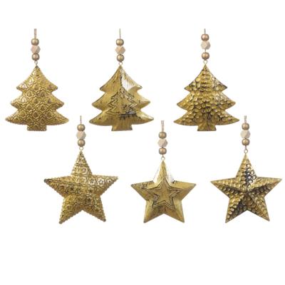 Decoris Kersthanger ijzer antiek goud 1x10x14cm Decoris Kersthanger ijzer antiek goud 1x10x14cm