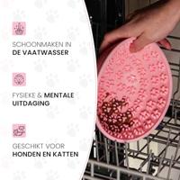 Eat Slow Live Longer Lick Mat Wobble Bowl Pink - thumbnail