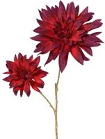 Everlands kunsttak dahlia 75cm donkerrood - thumbnail