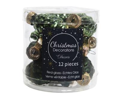 12 Glazen dennenappels 40 mm dennen groen KSD Decoris - Decoris 12 Glazen dennenappels 40 mm dennen groen KSD Decoris - Decoris