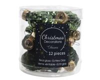 12 Glazen dennenappels 40 mm dennen groen KSD Decoris - Decoris - thumbnail