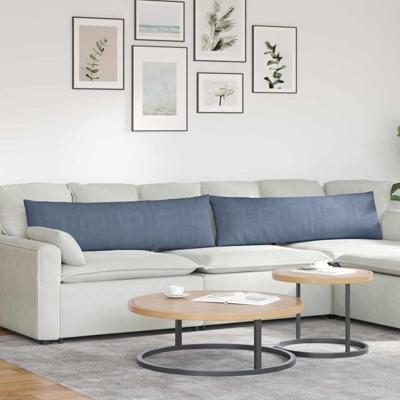 Sofa Kussens 2 pcs Blauw 145 x 40 cm Katoen Stof
