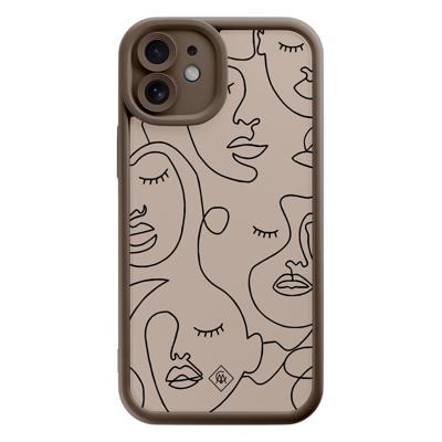 iPhone 11 bruine case - Abstract faces iPhone 11 bruine case - Abstract faces