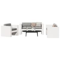 2-delige Loungeset massief grenenhout wit - thumbnail