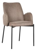 LABEL51 Eetkamerstoel Joni - Taupe - Micro Suede - Black Frame - thumbnail