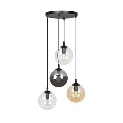 NADUVI Collection Glazen hanglamp eetkamer Cosmo rond 4-lichts