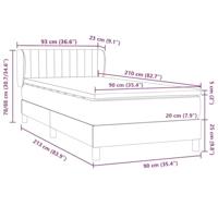Boxspring met matras fluweel lichtgrijs 90x210 cm - thumbnail