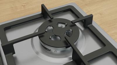 Bosch Serie 4 PGH6B5K90 kookplaat Roestvrijstaal Ingebouwd 60 cm Gaskookplaat 4 zone(s)