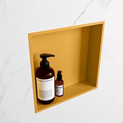 MONDIAZ EASY Nis 29,5x29,5cm in solid surface kleur Ocher | Ocher. 1 vak geschikt voor in- of opbouw MONDIAZ EASY Nis 29,5x29,5cm in solid surface kleur Ocher | Ocher. 1 vak geschikt voor in- of opbouw