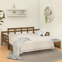 Slaapbank uitschuifbaar grenenhout honingbruin 2x(90x200) cm - thumbnail