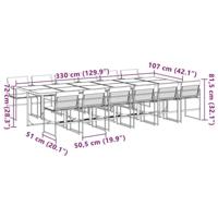 13-delige Tuinset met kussens textileen wit - thumbnail
