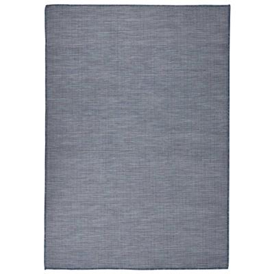 VidaXL Buitenkleed platgeweven 140x200 cm blauw VidaXL Buitenkleed platgeweven 140x200 cm blauw