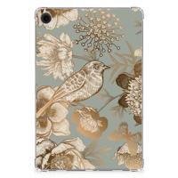Siliconen Hoesje voor Samsung Galaxy Tab A9 Plus Vintage Bird Flowers - thumbnail