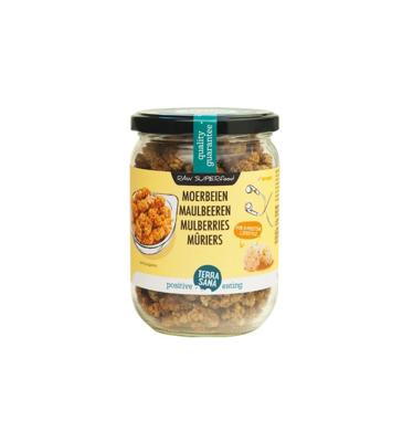 TerraSana Raw moerbei bessen wit in glas bio 190 Gram